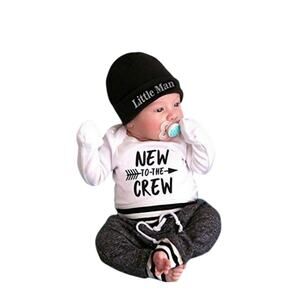 Gyratedream New to the Crew 3 piece set for 6-9 M 70 Romper, pants & hat